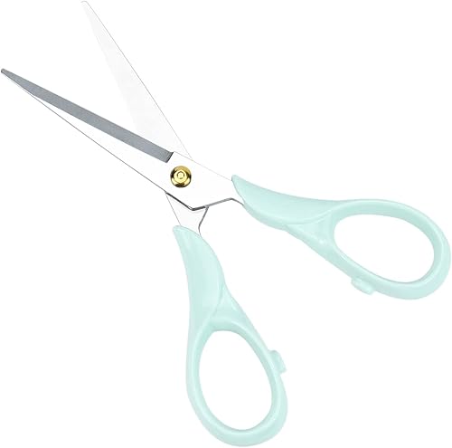 Koqye Tijeras elegantes multiusos, tijeras de acero inoxidable con mango acrílico, herramienta de corte de papel de papelería para oficina, hogar,