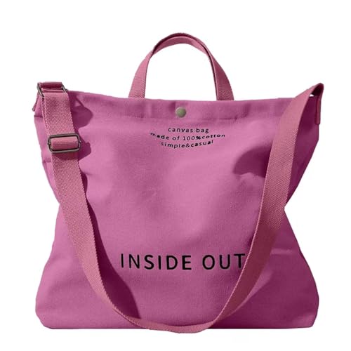Image of Canvas Tote Bag For Women inside out bag Crossbody Handbag with Adjustable Strap and Coin Purse for Work,Travel,Grocery