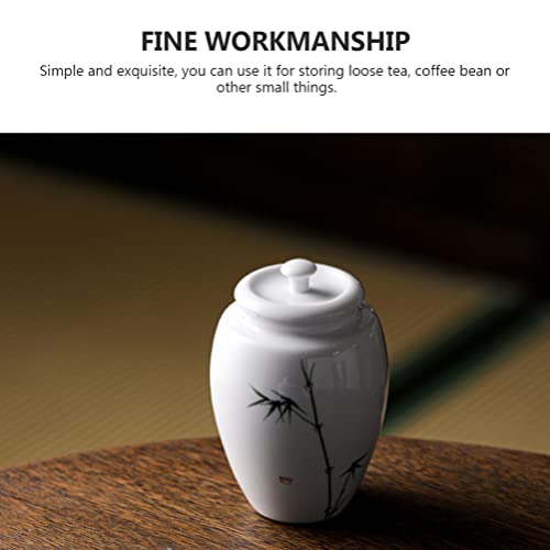 HTTGDGDH Tea Jars Storage, Ceramic Tea Canister Chinese Style Porcelain Tea Caddy Container Storage Jar for Candy Cookie Coffee Beans Sugar Jewelry Nuts Spices Food Storage Container - Image 3