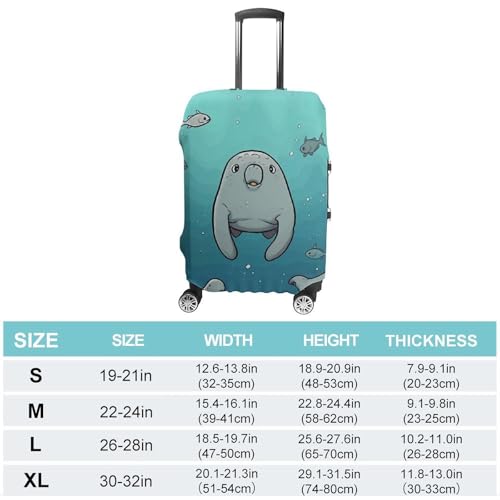 Crazy Save Manatee Printed Luggage Cover Protector, Fits 18-32 Inch Luggage2