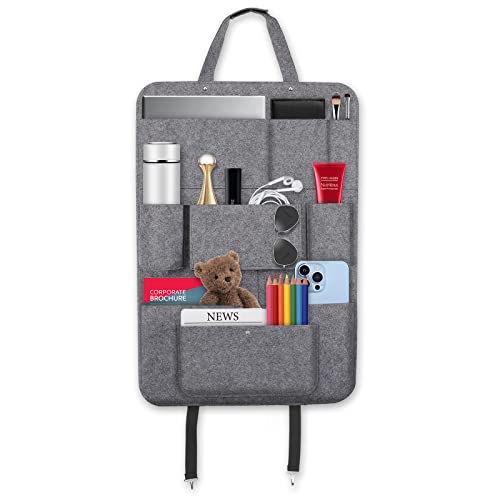 Organizador Asiento Coche, Organizadores para Coche con 9 Compartimentos, Universal Protector Asiento Coche Respaldo, Organizador Coche Niños para iPad Juguetes Libros Botella Cover