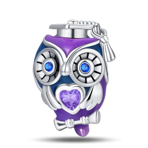 KUNSIR Bead Charm Ciondolo Argento Sterling 925 con Cubic Zirconia Pendenti per Pandora Braccialetti, Compatibile con Braccialetti e Collane europei