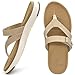 COFACE Womens Orthopedic Flip Flops Ladies Slip On Athletic Yoga Memory Foam Cushion Recovery Walking Thong Sandals Summer Beach Pool Slippers Comfortable Plantar Fasciitis Arch Support Beige Size 8.5
