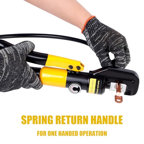 YUZES Hydraulic Crimping Tool 10 Tons, 12 AWG to 2/0 Battery Cable Crimper Tool with 9 Dies, Easy to Operate Hydraulic Wire Crimping Tool Kit for Wire Rope, Battery Cable Ends Ring Terminals