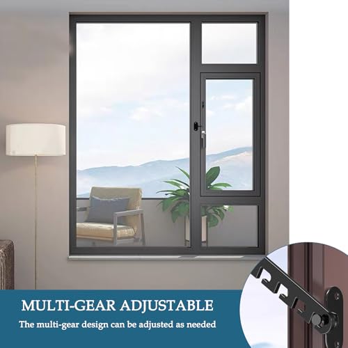 2 Stück Fenstersicherung Kinder,Kippschutz Fenster Katze,Türstopper für Kinder und Haustiere Im Schlafzimmer,Fensterfeststeller Ideal für Wohnhäuser,Schulen und Geschäftsräume (Schwarz)
