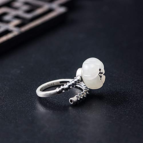 Bague ouverte Hanfu en jade véritable pour sublimer vos tenues rétro - 2