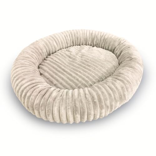 4L Textil Luna Kuscheliges Hundebett mittelgroße Hunde BEIGE Katzen Bettchen flauschig Hundekörbchen mittelgroße Hunde Hundekorb für Welpen Hundekissen Katzenkörbchen waschbar (75x65 cm, Beige)
