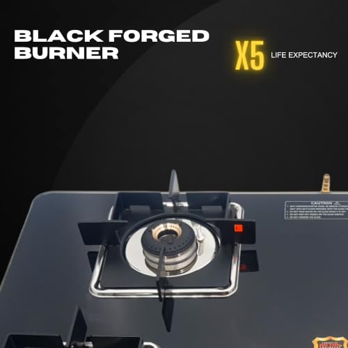 Image of Unicook Hobtop 4 Burner Gas Stove | ISI Certified | Manual Ignition | 8mm Toughened Glass | Forged Brass Burners | 3 Years Warranty on Glass & Burners + 2 Years Manufacturer Warranty