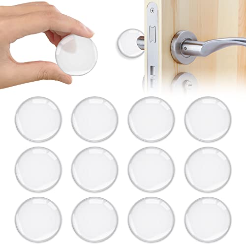 Vicloon Butée de Poignée de Porte Murale,12PCS Butée de Porte Adhésive Transparentes Butoirs de Porte en Silicone Avec Puissant Stop Porte pour Portes De...