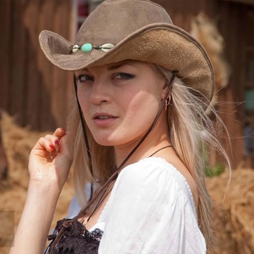 Image of Cowboy Hat Bands for Men Women, Leather Hatbands Belt for Cowboy /Western /Fedora /Cowgirl Hats