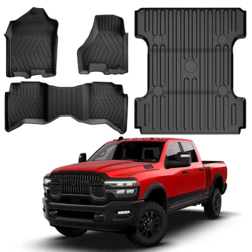 Image of 6.4FT Truck Bed Mat for 2019-2026 Dodge Ram 2500 /3500 Crew Cab Floor Mats