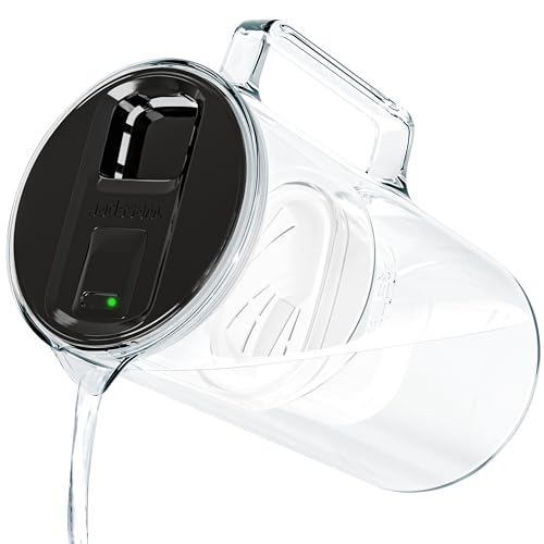 Wessper Jarra Filtradora de Agua con Indicador LED, 3.3 Litros, Jarra Agua Cristal, Jarra con Cartucho Filtro Agua, Filtro de Agua, sin de BPA 'BPA FREE', Negro