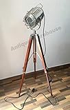 Gracias por comprar Hecho a mano náutico cromo punto luz lámpara de pie con trípode de madera Marine Studio Searchlight hogar decorativo E 27 bombilla lámpara