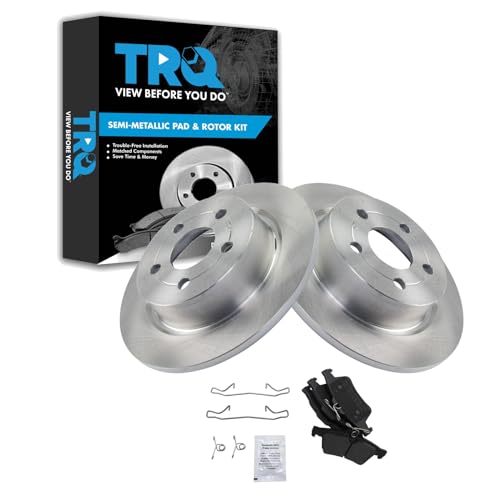 Image of TRQ Rear Brake Pad and Rotor Set Semi Metallic Rotors | For 2018-2019 Ford Transit Connect