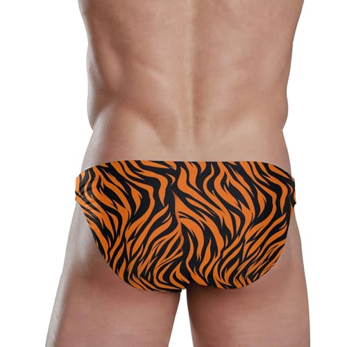 Tiger Stripe Swim Briefs for Men Swimsuit Bikini Swimwear S B04021493