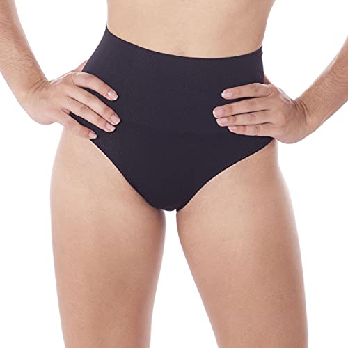 TRIFIL Calcinha Modeladora Redutora de Medidas Sem Costura Compressão Cintura Alta, Preto, G