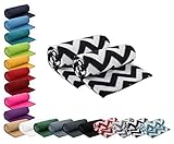 Farbe: 2x Zickzack Muster in schwarz und weiß - Materialzusammensetzung: 100% Polyester, Fleece - pflegeleicht und strapazierfähig – verzieht sich auch beim Waschgang nicht