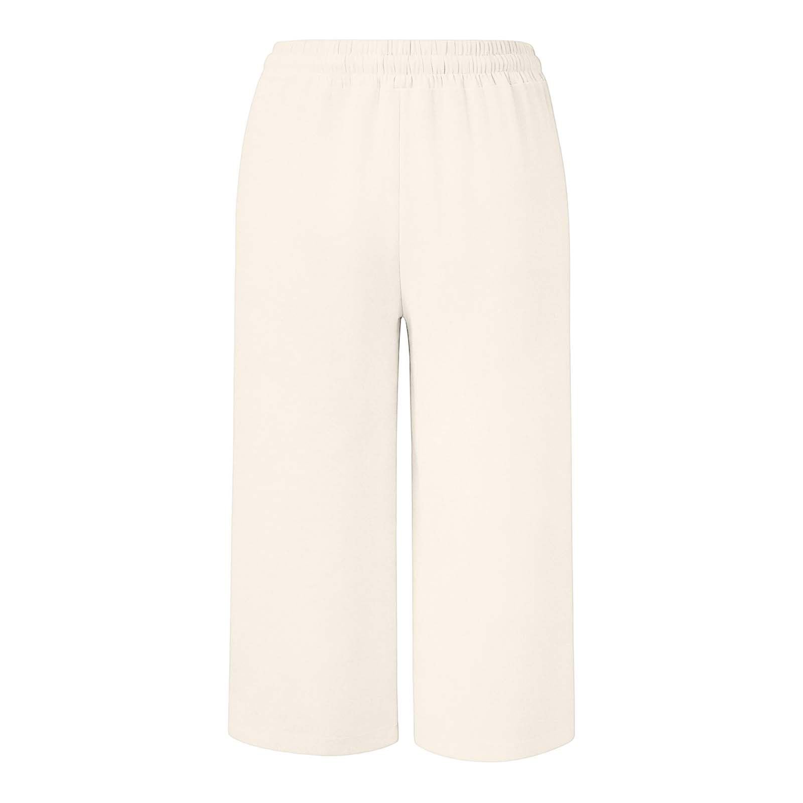 Pantalones Mujer Verano 3/4 Pirata Talla Grande Deportivo Shorts Palazzo Bolsillos Yoga Jogger S-XXL