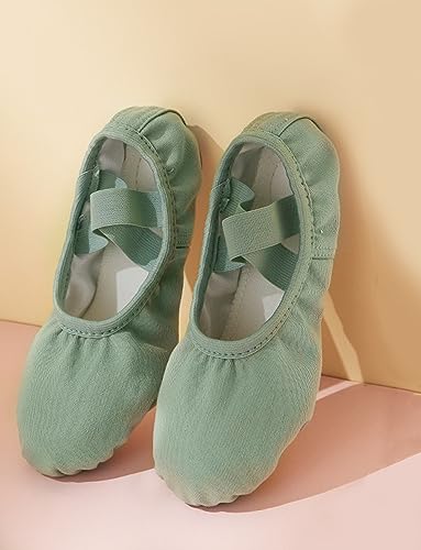 Zapatos de ballet para niños con suela de piel flexible y elegante acabado en satén suave 6