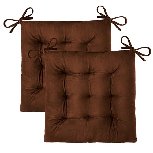 OVOV 2 Pack Chair Cushions for Dining Chairs 15.5"x15.5" Coffee