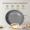 naturepan Set de 3 Poêles en Céramique Diamant Titane (20+24+28 cm) - Revêtement Antiadhésif Sans PTFE/PFOA/PFAS - Poignée Restant Froide - Compatible Induction & Four - Lave-Vaisselle - Gris