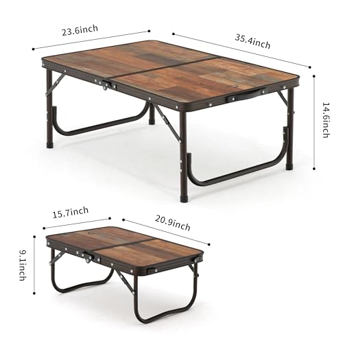 Naturehike Mesa Plegable de Camping, Mesa Portátil con Patas Ajustables, 20.87×15.75×9.05 Pulgadas, Mesa Retro Plegable para Camping, BBQ y Viajes miniatura 2