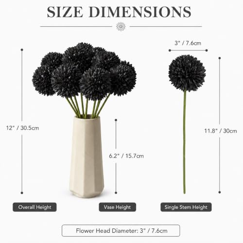 Image of Mandy's 12pcs Artificial Black Ball Chrysanthemum Flowers