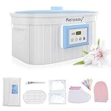 Paraffin Wax Machine for Hand and Feet, 5000ml Large Paraffin Wax Bath, Relassy Paraffin Wax Warmer, Auto Timer & Keep Warm Function, Smooth and Soft Skin Paraffin Wax Machine Kit (Blue)