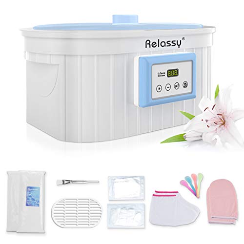 Paraffin Wax Machine for Hand and Feet, 5000ml Large Paraffin Wax Bath, Relassy Paraffin Wax Warmer, Auto Timer & Keep Warm Function, Smooth and Soft Skin Paraffin Wax Machine Kit (Blue)