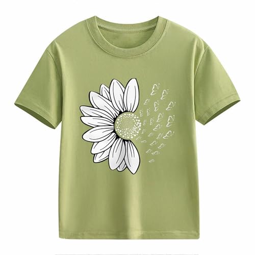 Girls Summer Sunflower T Shirt Cotton Cute Flower Graphic Loose Tees Crew Neck Short Sleeve Casual Tops for Toddler Kids2