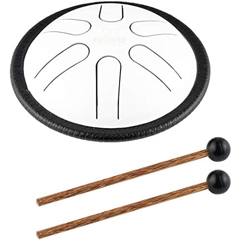 Nino Percussion Mini Melody Steel Tongue Drum with Mallets — for All Ages — Easily Create Songs, for Classroom Music, 2-YEAR WARRANTY (NINO980WH), White Cover