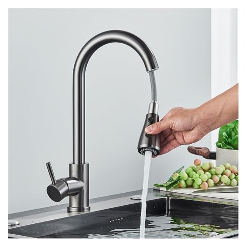 Grifos de fregadero de cocina con cabezal de pulverización doble acción oro