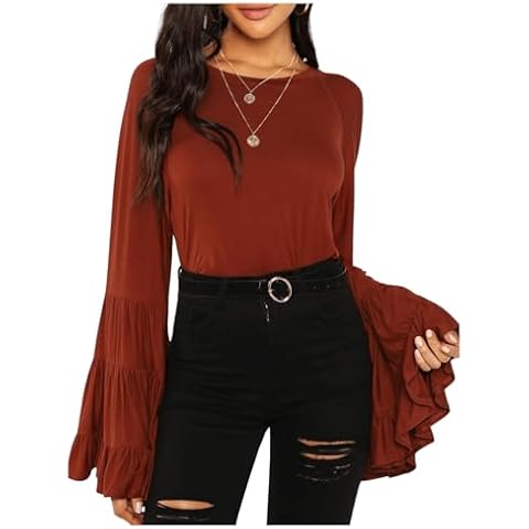 Floerns 70s Western Bell Sleeve Blouse Cover