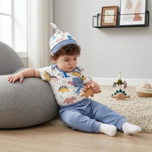 Image of Amnnchya Newborn Baby Boy Clothes Fishing Short Sleeve Romper Shirt Tops Pants Summer Spring Outfits Cute Hat Set