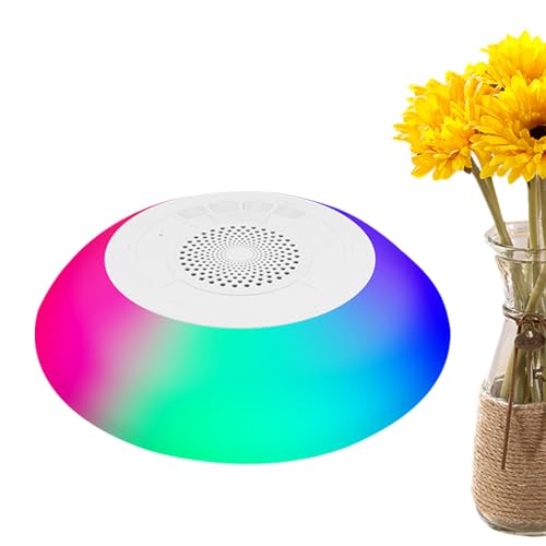 Altavoz flotante para piscina, altavoz inalámbrico de baño, impermeable, luces coloridas, 8 modos de luz para ducha, jardín, entretenimiento dinámico junto a la piscina, rendimiento de audio robusto