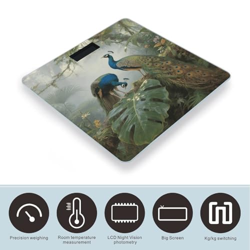 Báscula Digital Elegante de Vidrio Templado Color Pavo Real miniatura 3
