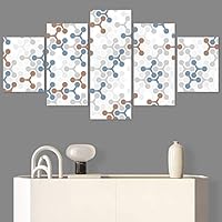 SIGNWIN 5 Panel Canvas Wall Art Modern Art Contemporary Dramatic Geometric Mixed Media Multicolor Patterns for Home Decorations Ready to Hang - 60