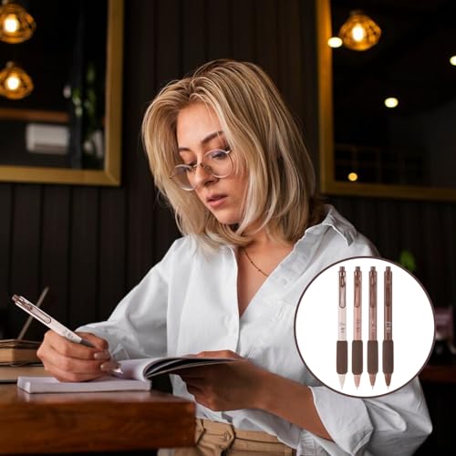 Mabor 4Pcs Coffee Bolígrafos Gel Retráctiles 0.5mm Negro miniatura 7