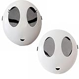 Demasko 2pc Shy Guy Mask White Full Face Mask Anime Game Mask for Girl Boys Halloween Masquerade Props (2pcs)
