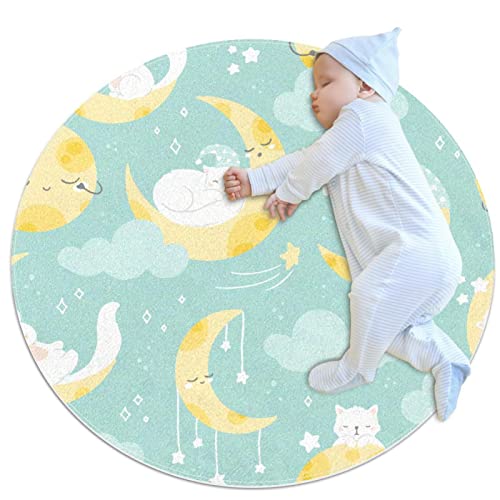 Tapis de sol rond chats finitions soignées pour salon