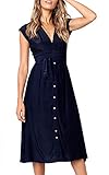 Das ärmellos Kleid mit V-Ausschnitt ist modisch und schick, was im Sommer ein Must-Have-Kleid für Ihre Garderobe sein wird.