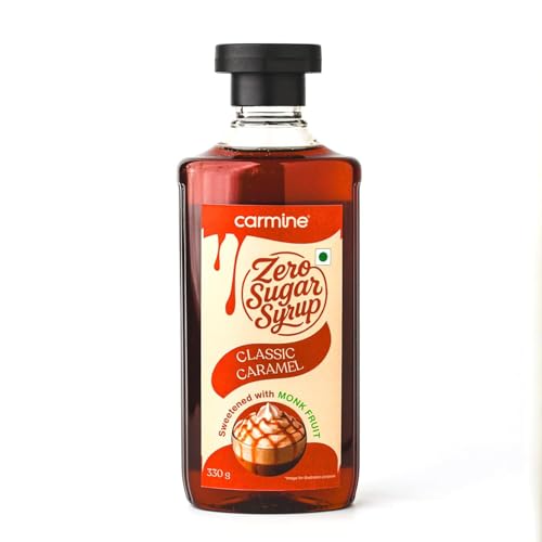 Image of Carmine Zero Sugar Classic Caramel Syrup - 330g | New & Improved Recipe | Sweetened with Pure Monk Fruit | Natural, Plant-Based Sweetener | No Added Sugar