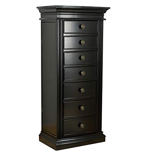 Misc Distressed Black Jewelry Armoire Women's MDF Wood