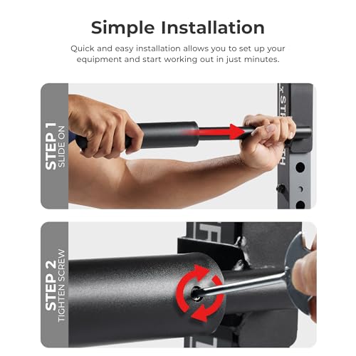 Sunny Health & Fitness Weight Plate Holder Sleeve for 2 Inch Olympic Plates – Accessory for Power Rack, Cage, Smith Machine, Home Gym – Converts 1” Standard Weight Plate Posts to 2”- SF-XFA014
