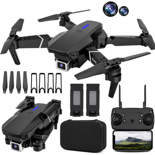 Image of BrUsHlEsS-fOlDaBlE-DrOnE-WiTh-hQ-WiFi-cAmErA-ReMoTe-cOnTrOl-fOr-kIdS-QuAdCoPtEr-wItH-GeStUrE-SeLfIe-fLiPs-bOuNcE-MoDe-aPp-oNe-kEy tAkE-OfF E88 D
