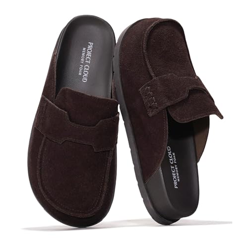 Image of Project Cloud 100% Genuine Leather Womens Clogs - Plush & Soft Insole with Arch Support Non Slip Mules & Clogs for Women Footwear - Water Resistant Women Shoes (Foamy)