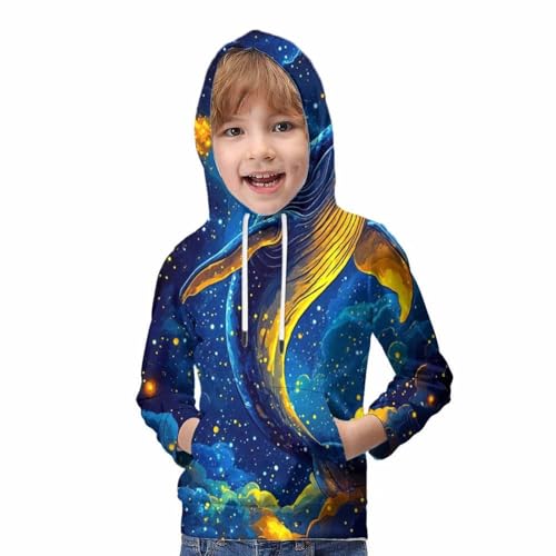 Sweat à capuche baleine 3D idéal pour le collège et les loisirs