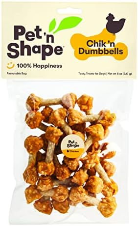 Pet 'n Shape Chik 'n Rice Dumbbells - All Natural Dog Treats, Chicken, 8 oz, 10408