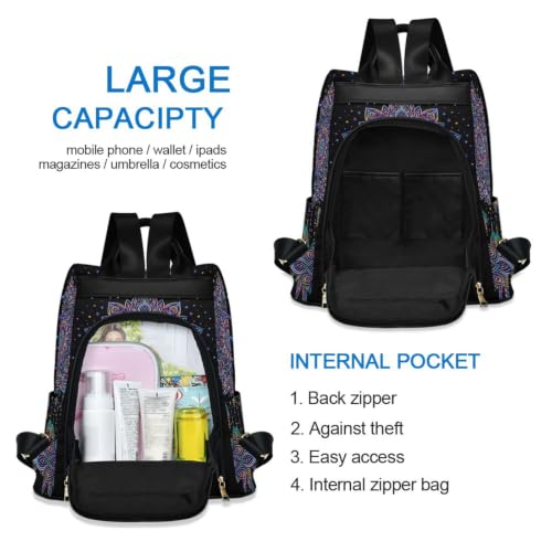 Image of ALAZA Dreamcatcher Lotus Boho Backpack Purse for Women Anti Theft Fashion Back Pack Shoulder Bag