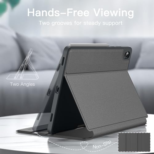 Image of JETech Cover Case for Samsung Galaxy Tab S11 with S Pen Holder, Slim Folio Stand Protective Tablet Cover, Multi-Angle Viewing, Auto Sleep /Wake (Gray)